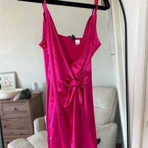 Divided Fuchsia Satin Chemise